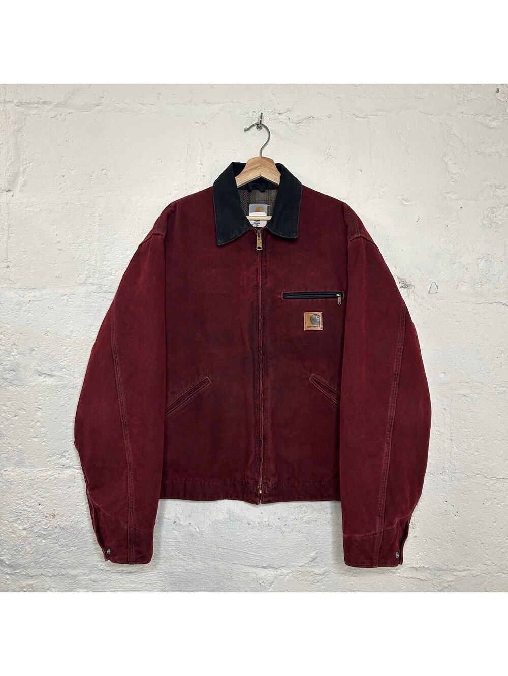 Vintage Carhartt Blanket-Lined Detroit Jacket “Crimson Red” J97 CRI